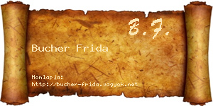 Bucher Frida névjegykártya